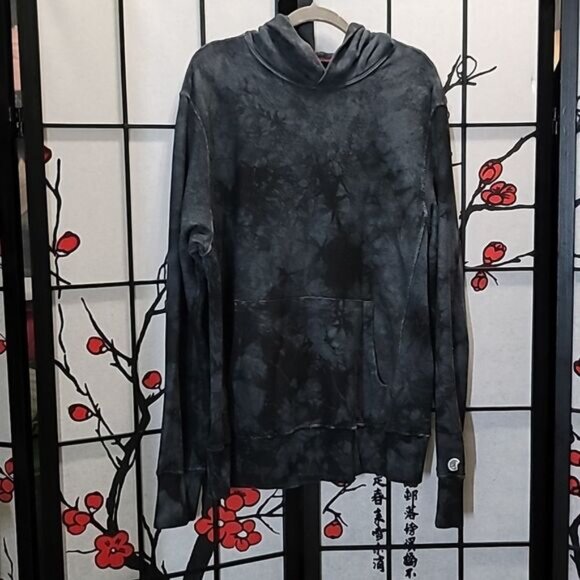 Todd Snyder X Champion - Tie-Dyed Loopback Cotton-Jersey Hoodie - Black - Picture 2 of 11